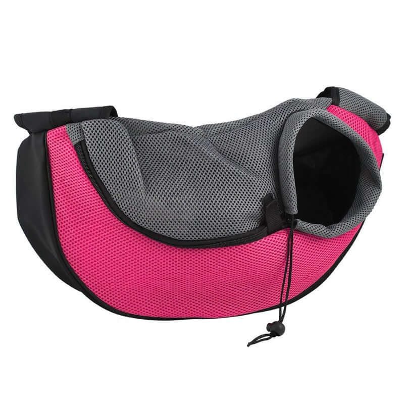 Pet Backpack in vibrant pink and black mesh design, designed for pet comfort and safety.