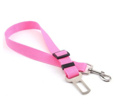 Fixed Strap Polyester Dog Strap Dog Leash Dog Leash in pink color with metal clip and buckle design.