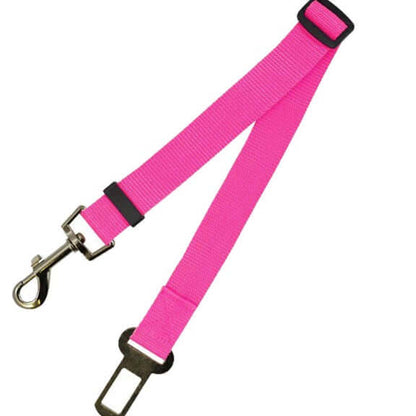 Fixed Strap Polyester Dog Strap Dog Leash Dog Leash in bright pink color with sturdy clips for safety.