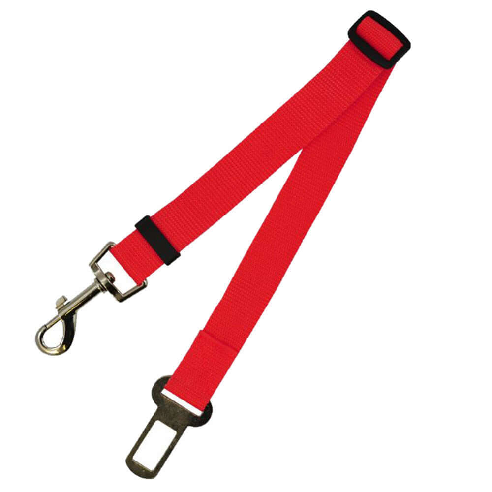 Fixed Strap Polyester Dog Strap Dog Leash Dog Leash in bright red color, designed for pet safety in vehicles.