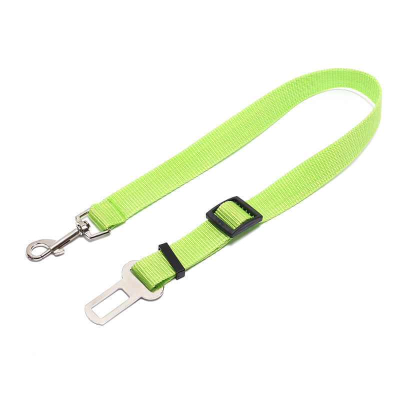 Fixed Strap Polyester Dog Strap Dog Leash Dog Leash in bright green with a clip and buckle, designed for pet safety.