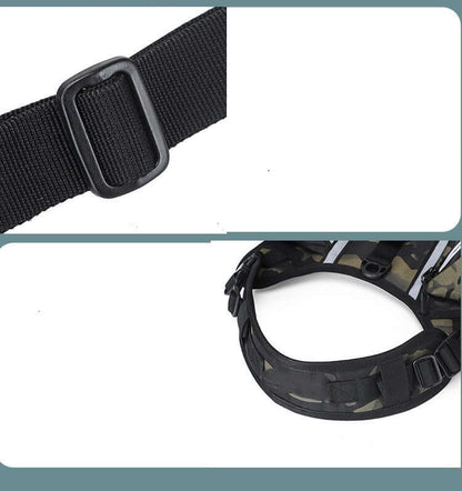 Close-up of Outdoor Large Dog Backpack For Pets showing adjustable strap and buckle details.