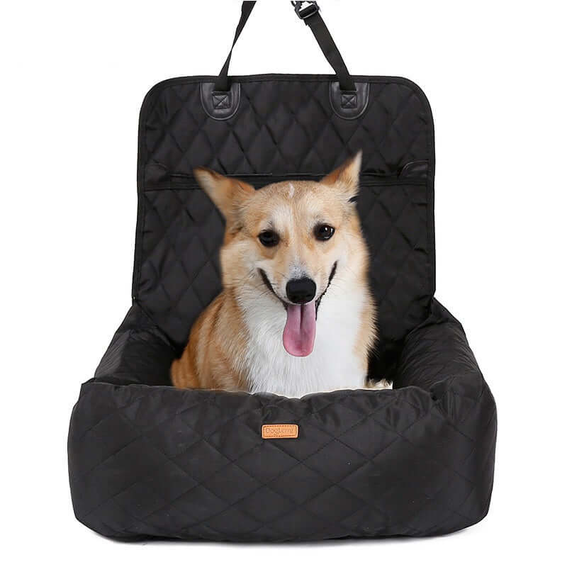 2 In 1 Pet Dog Carrier Folding Car Seat Pad Thickened Multi-purpose Pet Bed Dog Car Mattress Pets Supplies with a happy dog
