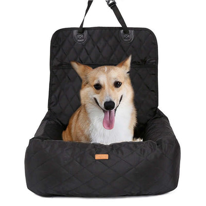 2 In 1 Pet Dog Carrier Folding Car Seat Pad Thickened Multi-purpose Pet Bed Dog Car Mattress Pets Supplies with a happy dog